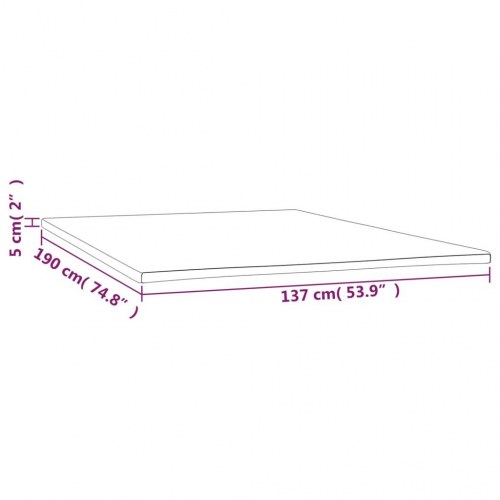 Topmadras i skum 137×190×5 cm - hvid