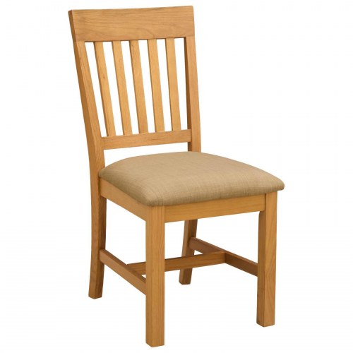 Spisestuestole 2 stk i massivt egetræ - beige polstring, 45 × 59 × 92 cm