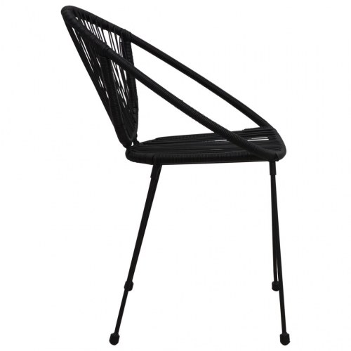 Udendørs spisebordssæt i PVC-rattan - 3 dele, sort