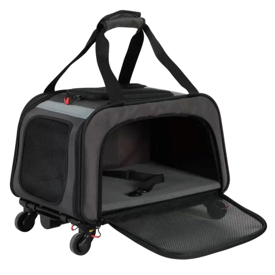 ZOLUX Nomad transporttaske på hjul til hund og kat - 47 × 32 × 27 cm, sort/grå billede