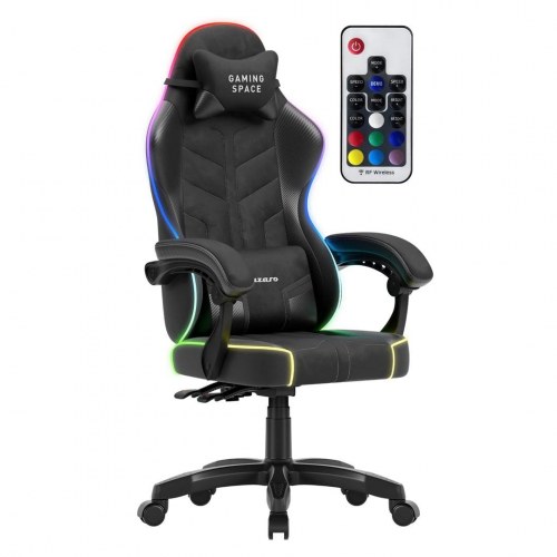 Huzaro Force 2.7 RGB - sort gamerstol med velour og USB