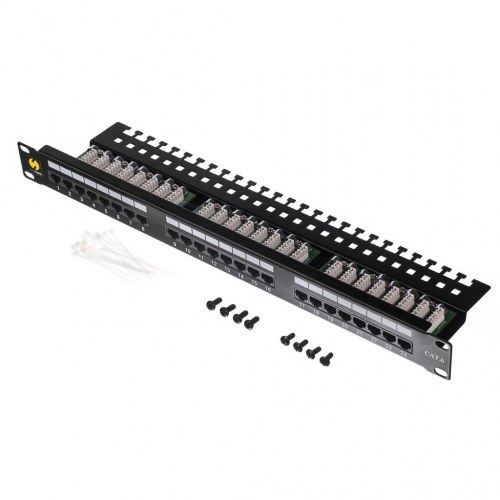 netrack patchpanel 19" - 24 porte Cat 6 UTP med kabelhylde