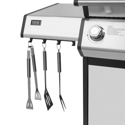 Teesa BBQ 5006 gasgrill - 5 brændere, støbejernsrist