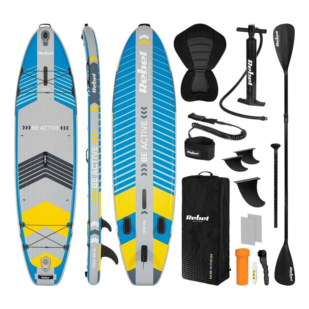 Rebel Active SUP Board Pro - oppustelig paddleboard 335 × 84 × 15 cm - Blå billede