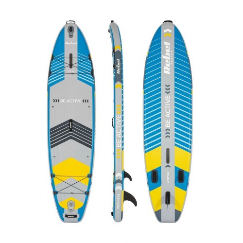 Rebel Active SUP Board Pro - oppustelig paddleboard 335 × 84 × 15 cm - Blå