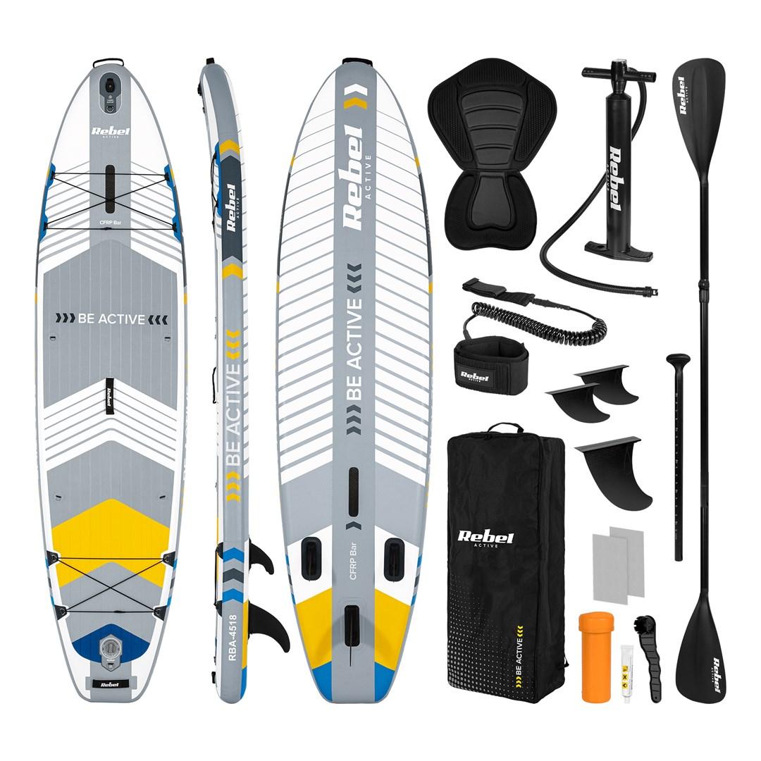 Rebel Active SUP Board Pro - oppusteligt paddleboard 335 × 84 × 15 cm - Hvid billede