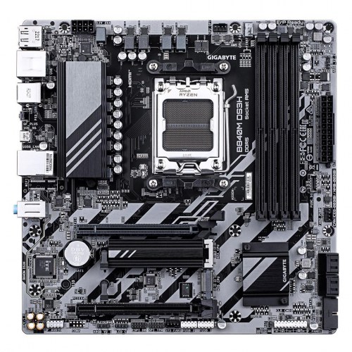 Gigabyte B840M DS3H bundkort - AM5, DDR5 op til 8.200 MHz, 2x M.2 PCIe 4.0, 2,5 GbE, USB 3.2 Gen 1