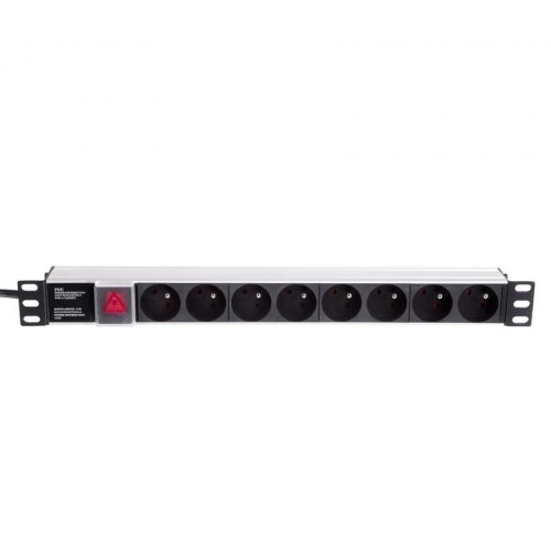 Netrack PDU 19" 1U - stikdåse 230 V/16 A, 8 udtag, alu