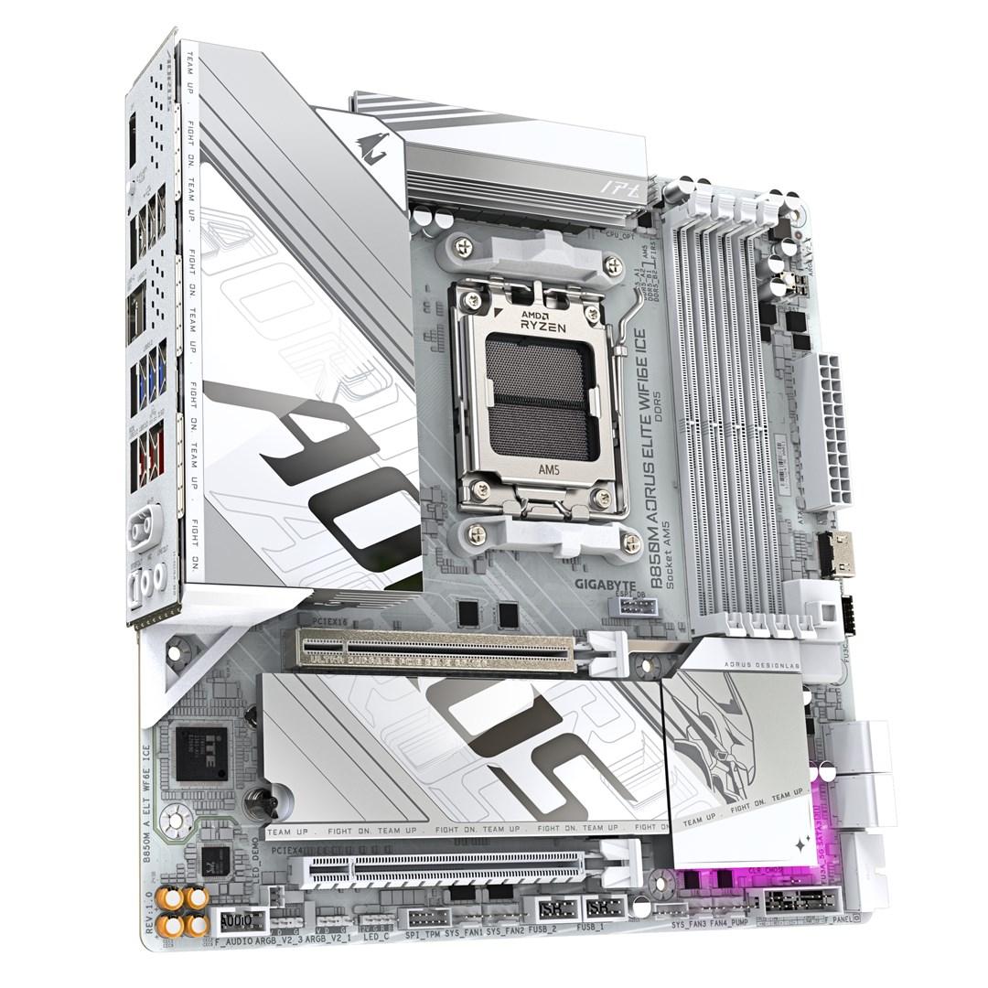 Gigabyte B850M Aorus Elite WiFi 6E Ice - micro ATX bundkort til AMD Ryzen 7000/8000/9000 (AM5)