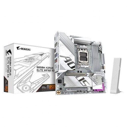 Gigabyte B850M Aorus Elite WiFi 6E Ice - micro ATX bundkort til AMD Ryzen 7000/8000/9000 (AM5)