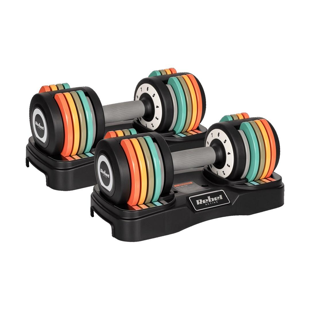 Rebel Active justerbare håndvægte 2×10 kg - støbejern billede