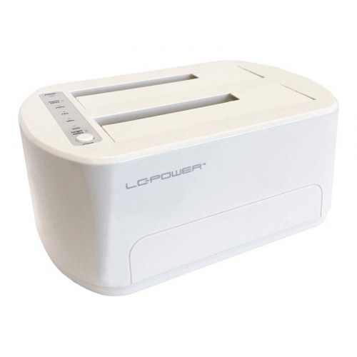 LC-Power LC-DOCK-U3-VI HDD/SSD dockingstation - 2-bay, SATA, USB 3.2 Gen 2x1 - hvid