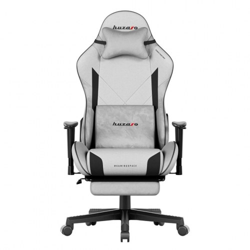 Huzaro Force 5.7 gamerstol - grå velour, 2D armlæn og fodstøtte