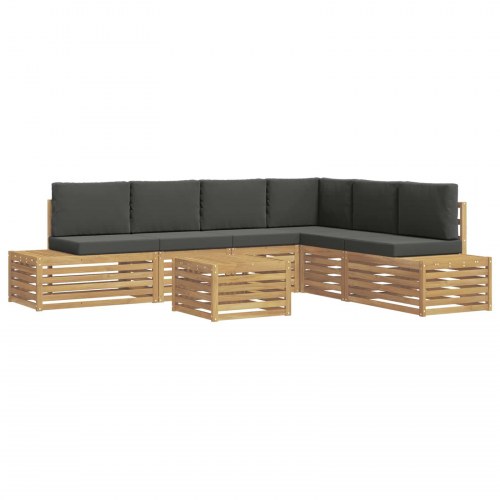 Udendørs loungesæt i akacietræ - sofasæt 6 stk, 59 × 59 × 37 cm