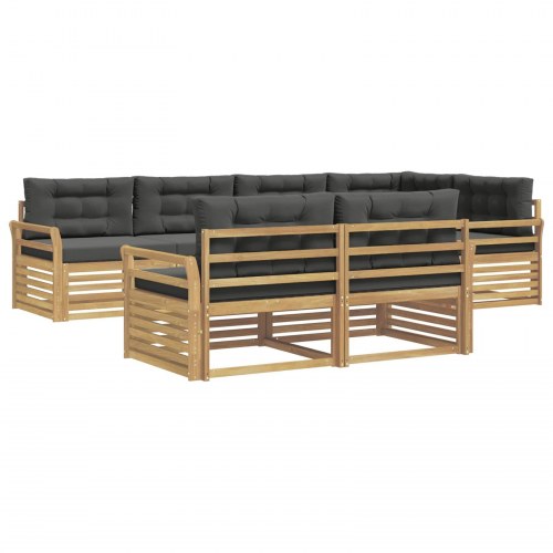 Udendørs sofagruppe - 7-pers. hvid/antracit, modulopbygget 329 × 170,5 × 73 cm