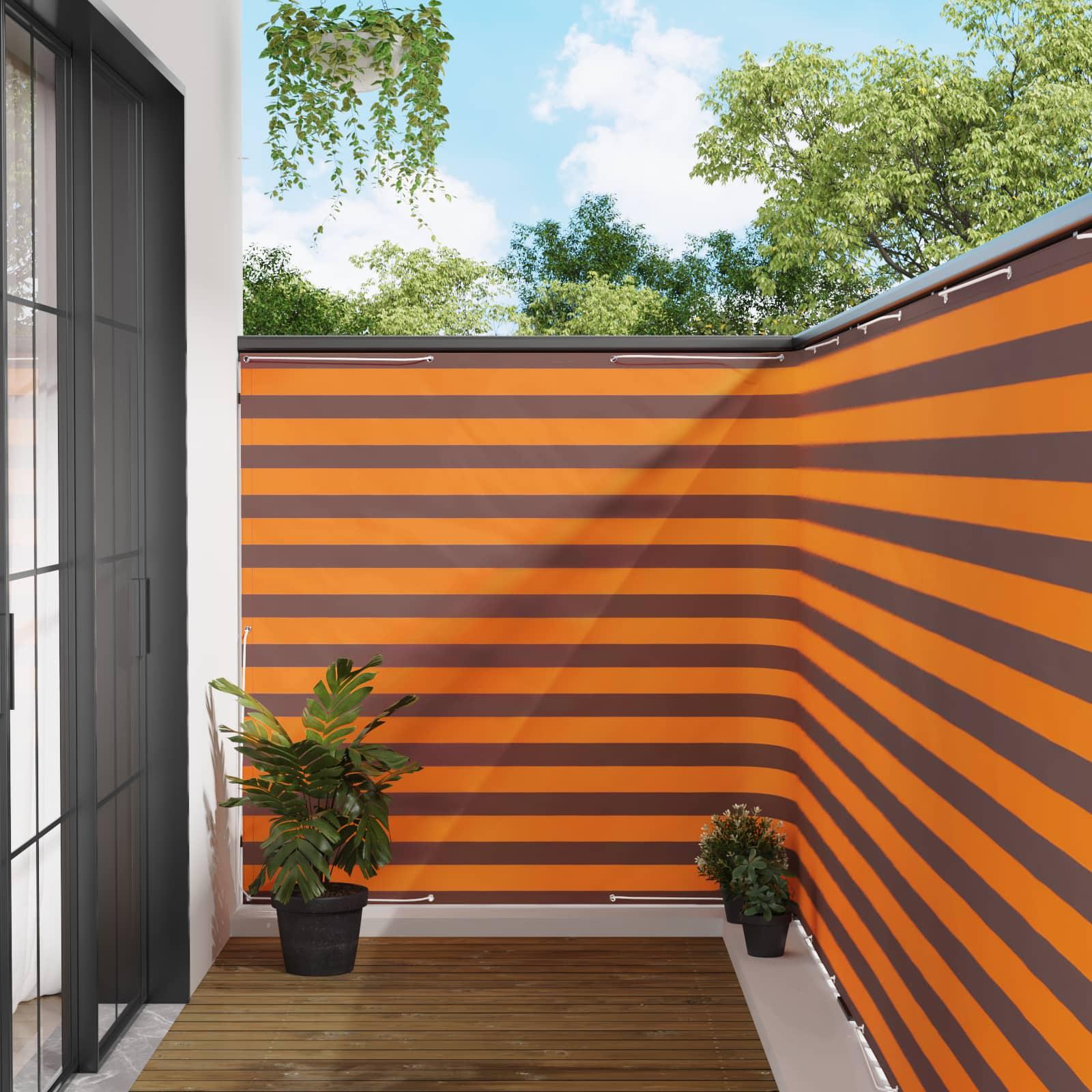 Balkon afskærmning 150 × 400 cm - stribet stof med PU-belægning billede