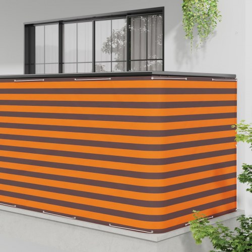 Balkon afskærmning 150 × 200 cm - stribet stof med PU-belægning