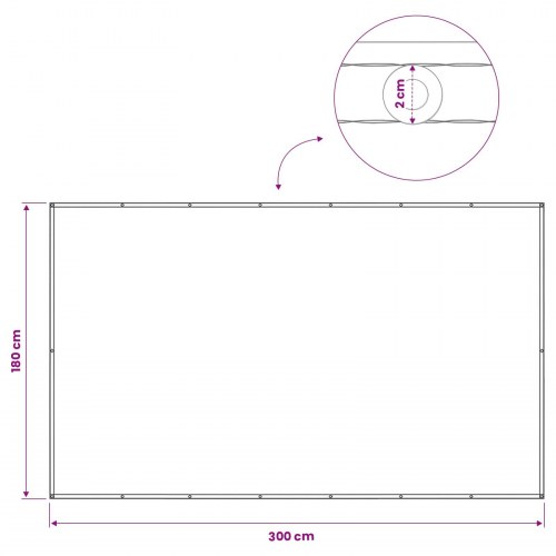 Balkon afskærmning 180 × 300 cm - stribet, stof med PU-belægning