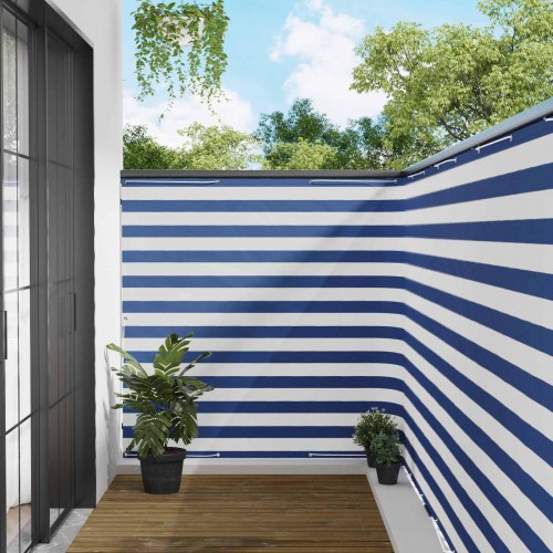Balkon afskærmning 150 × 800 cm - stribet, polyester med PU-belægning