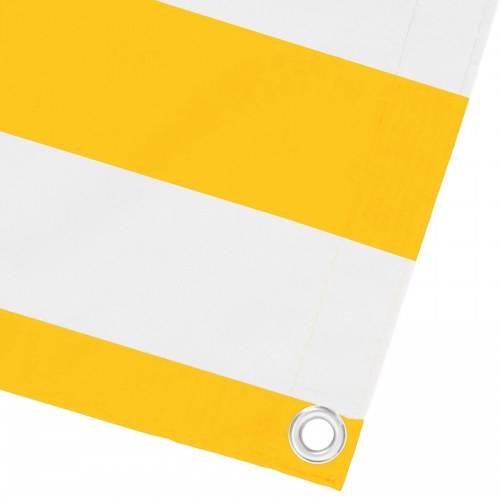 Balkon afskærmning 150 × 700 cm - stribet gul/hvid, polyester med PU-belægning