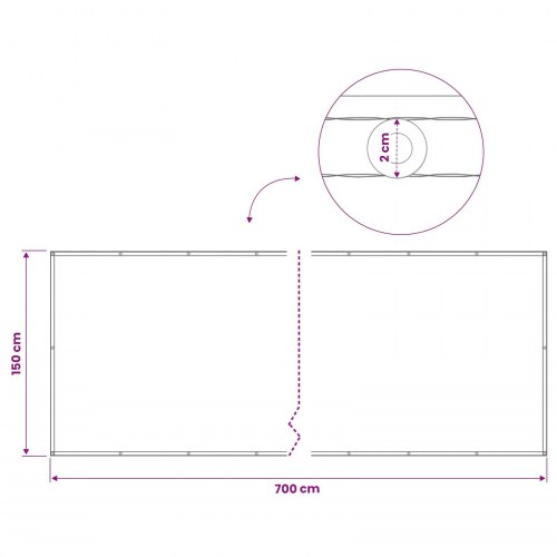 Balkon afskærmning 150 × 700 cm - stribet gul/hvid, polyester med PU-belægning
