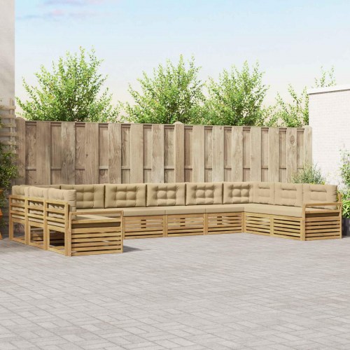 Sofasæt i massivt akacietræ - modulært loungesæt til terrasse og have