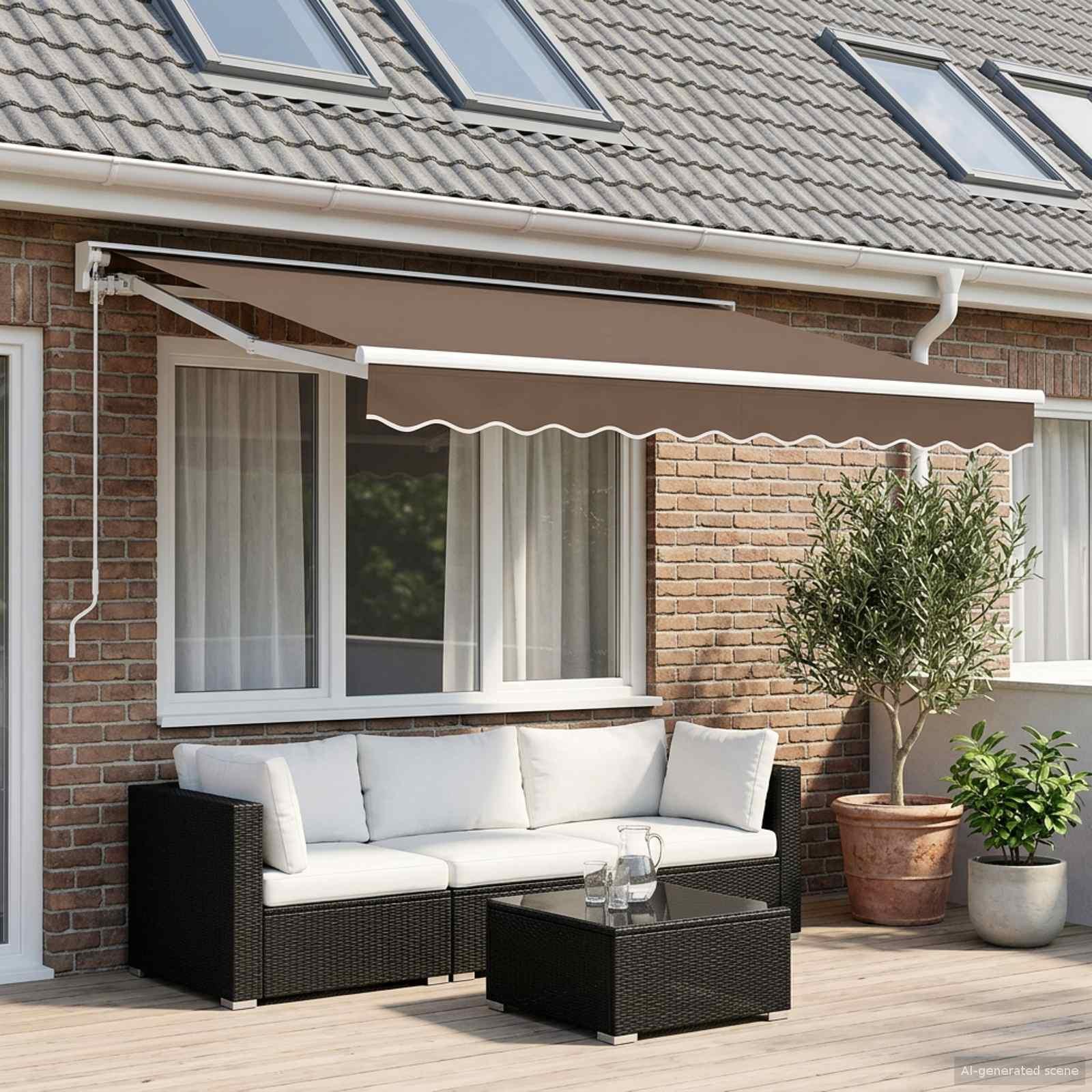 Reservedug til markise - gråbrun 3 × 2 m i polyester billede