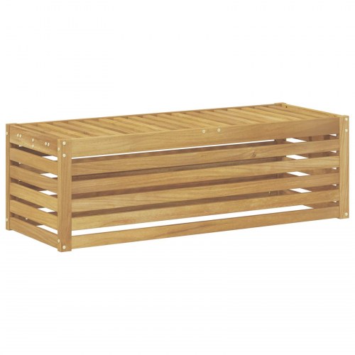 Udendørs skammelbænk - hvid, 115 × 43 × 37 cm, massivt akacietræ