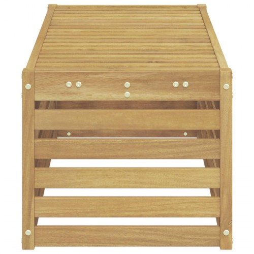 Udendørs skammelbænk - hvid, 115 × 43 × 37 cm, massivt akacietræ