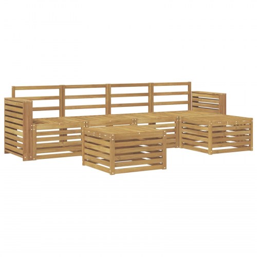 Udendørs sofagruppe i massivt akacietræ - 6 dele, hvid, 59 × 59 × 37 cm