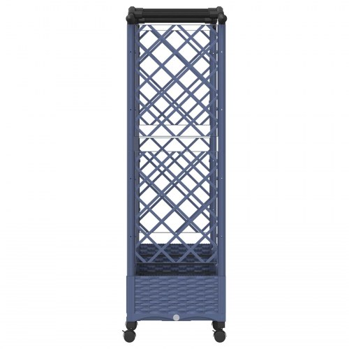 Hævet bed med trellis og tag - grå PP, 203,5 × 40 × 129 cm