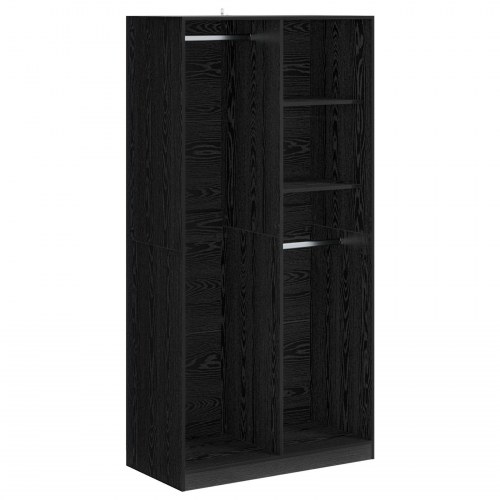 Garderobeskab i sort eg 100 × 50 × 200 cm - konstrueret træ