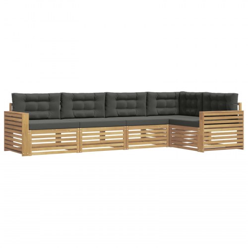 Udendørs sofagruppe - 5-pers. modulsofa i hvid og antracit, 331 × 172,5 × 73 cm