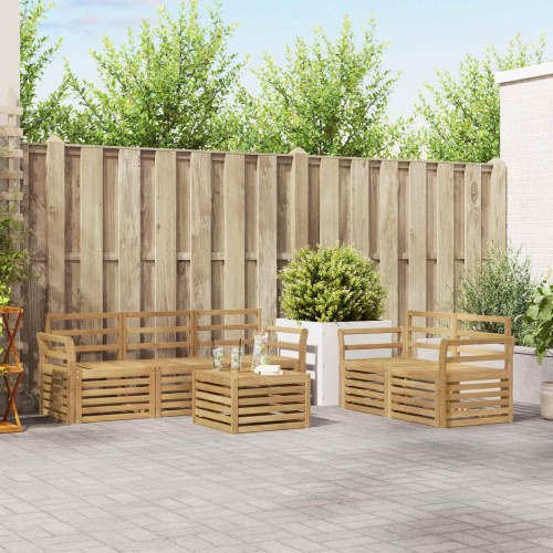Udendørs sofasæt i massivt akacietræ - modulært loungesæt til terrasse og have