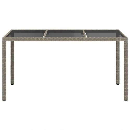 Havebord i polyrattan - grå, 150 × 90 × 75 cm