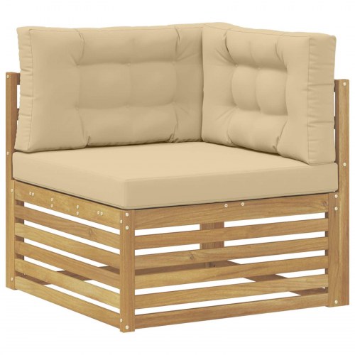 Udendørs sofagruppe i akacietræ - 5 dele, hvid/beige, 79 × 79 × 37 cm