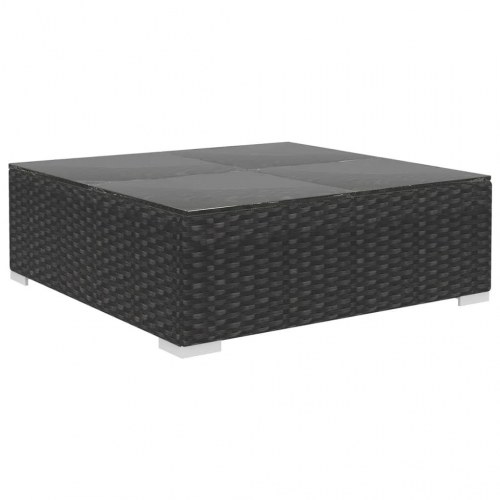 Loungesæt til haven 8 dele med hynder i polyrattan - sort/creme