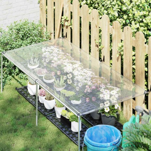 Transparent planteovertræk/presenning 2,5 × 1 m i PE