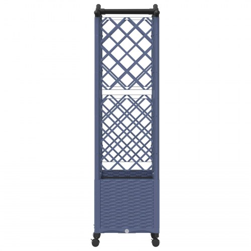 Hævet bed med trellis og tag - grå PP, 125 × 40 × 144 cm