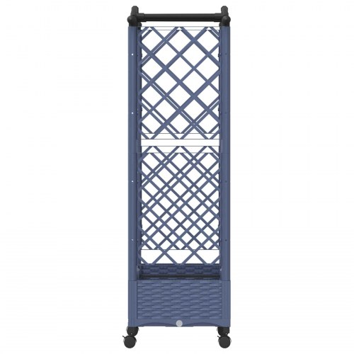 Hævet bed med trellis og tag - grå 124 × 40 × 129 cm, PP