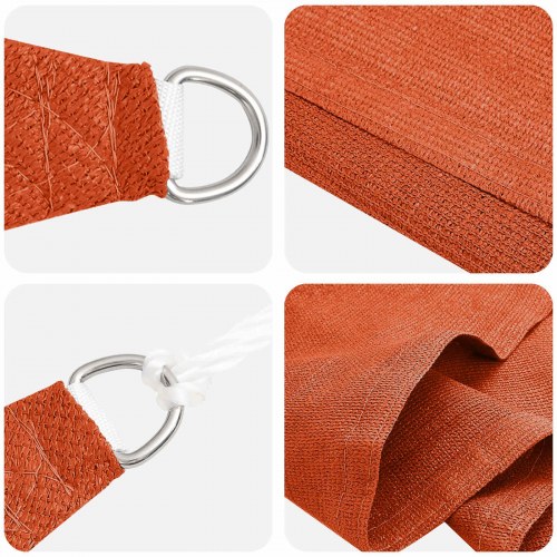Solsejl trekant - orange HDPE 7 × 5 × 5 m