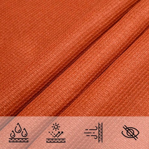 Solsejl trekant - orange HDPE 7 × 5 × 5 m