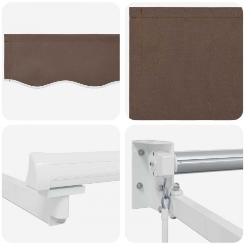 Udtrækkelig markise 4 × 2 m - gråbrun, 100% polyester og aluminium