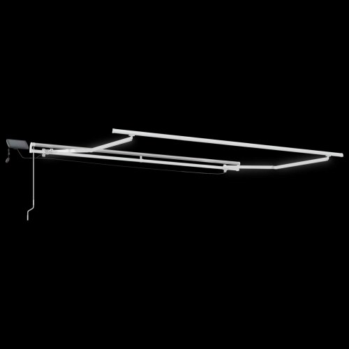 Udtrækkelig markise - gråbrun 450 × 350 cm i stof og aluminium med solcelle-LED