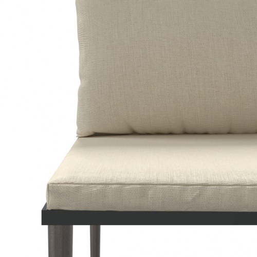 Loungesæt til haven - 3 dele i grå polyrattan med beige hynder
