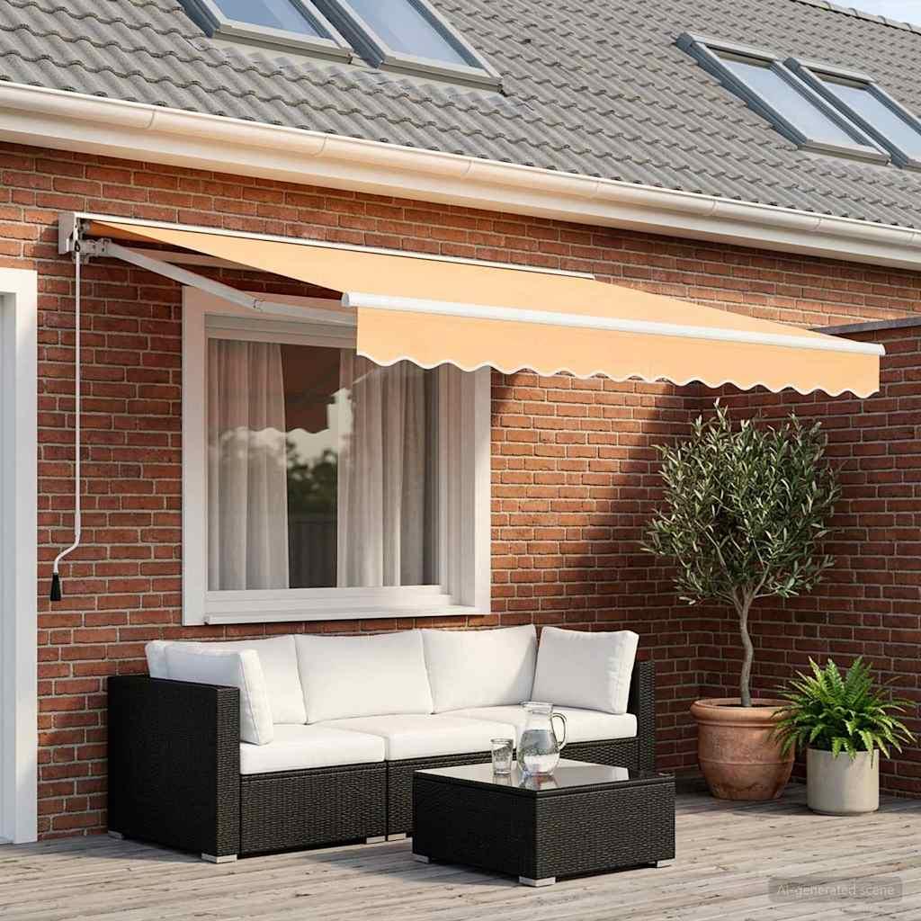 Elektrisk udtrækkelig markise - sandfarvet 3,5 × 2,5 m billede