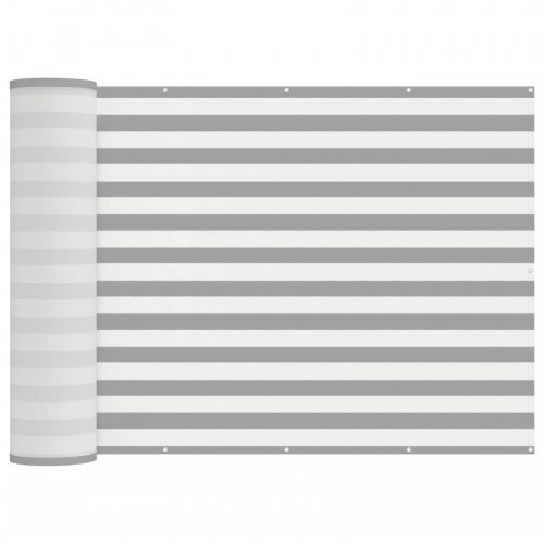 Balkon afskærmning 150 × 700 cm - stof med PU-belægning, lys grå/hvid