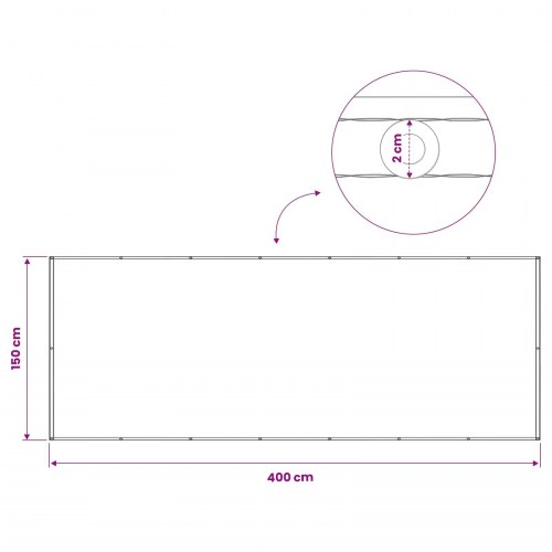 Balkon afskærmning 150 × 400 cm - stof med PU-belægning, stribet grå/hvid