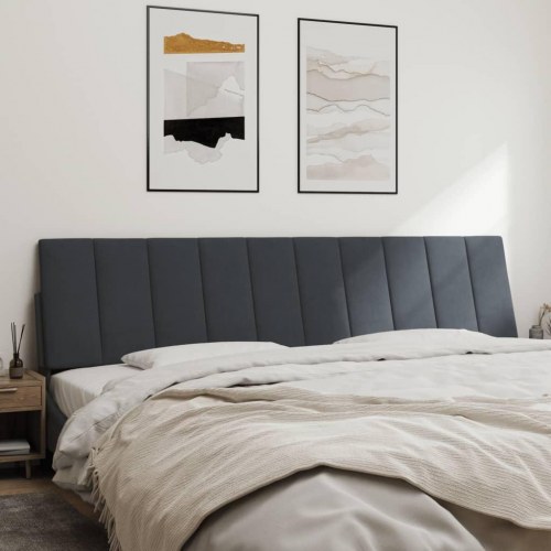 Gavlpude Hanko 193 cm i velour - mørkegrå sengegavlspude