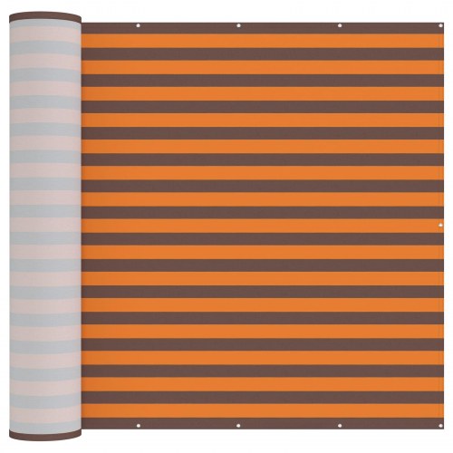Balkon afskærmning 180 × 300 cm - polyester med PU-belægning, orange/brun stribet